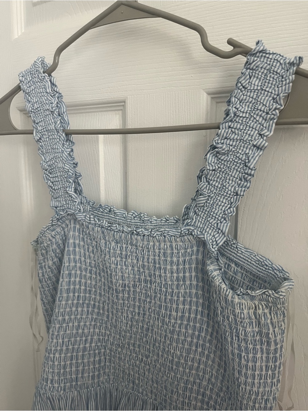 Time and Tru Light Blue Smocked Sundress with Stripes - Picture 3 of 9